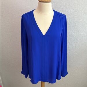 Women's Blue V-Neck Blouse